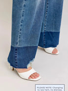 Judy Blue Edge Appeal 2 Tone Raw Hem High Waist Straight Jeans-Women's Jeans-Shop Z & Joxa