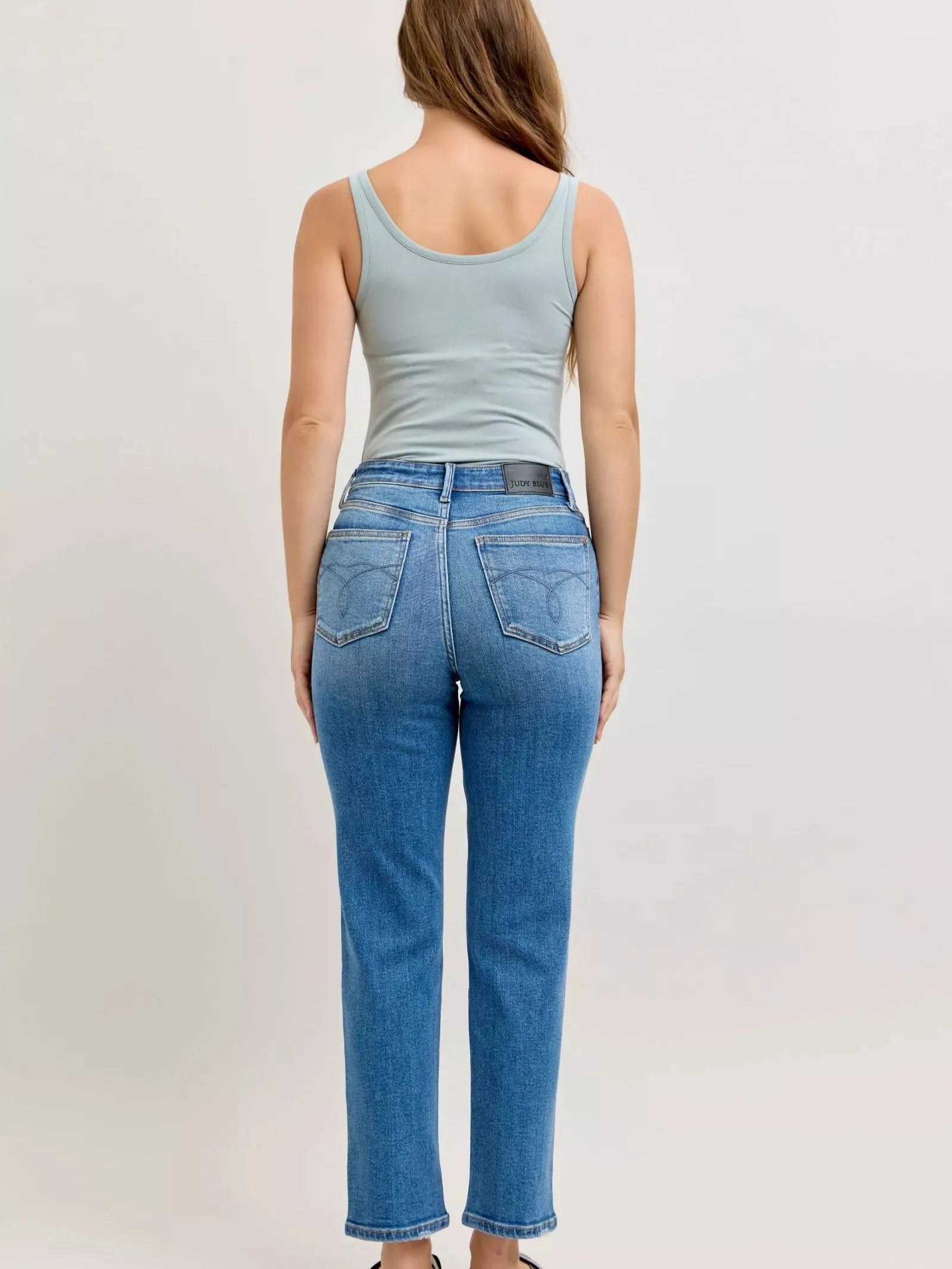 Judy Blue Everyday Straight High-Waisted Straight Ankle Jeans-Women's Jeans-Shop Z & Joxa