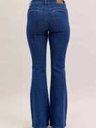 Judy Blue Falling for Flare Highrise Patch Pocket Flare Jeans-Women's Jeans-Shop Z & Joxa