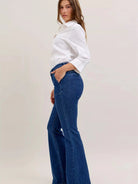 Judy Blue Falling for Flare Highrise Patch Pocket Flare Jeans-Women's Jeans-Shop Z & Joxa