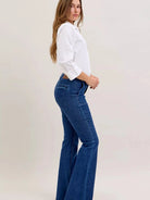 Judy Blue Falling for Flare Highrise Patch Pocket Flare Jeans-Women's Jeans-Shop Z & Joxa