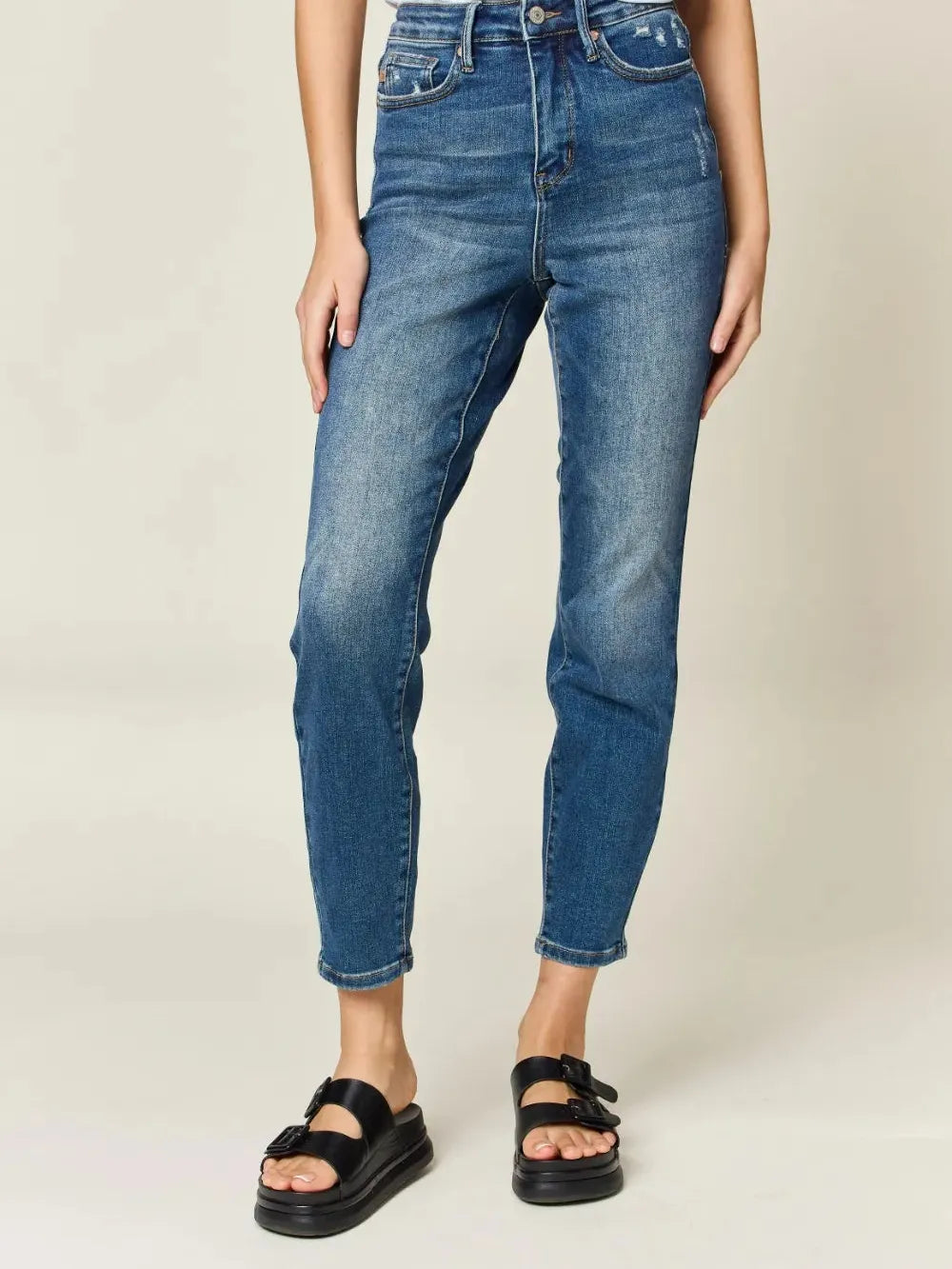 Judy Blue Feel Good Tummy Control Highrise Slimstretch Jeans-Women's Jeans-Shop Z & Joxa