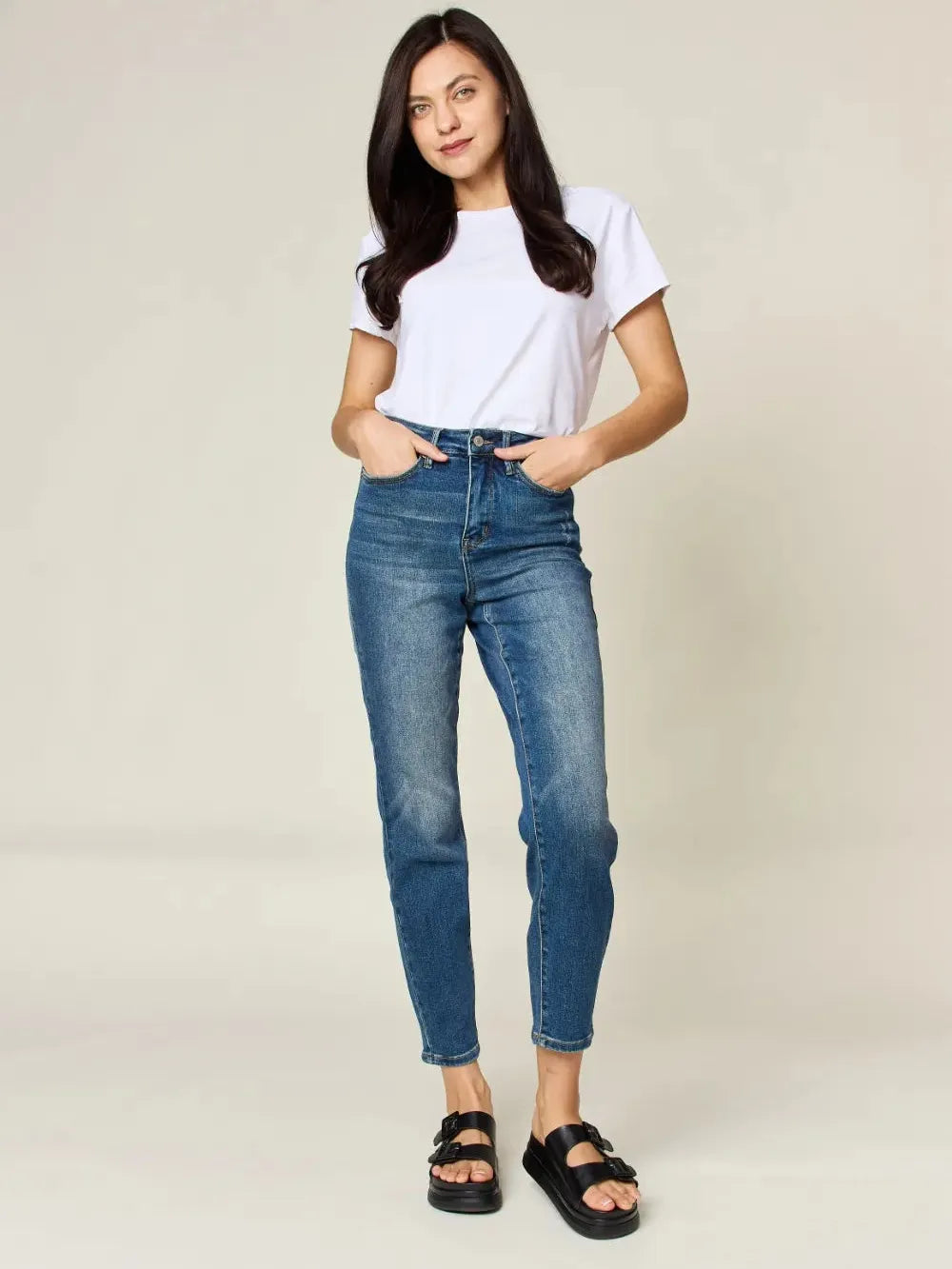 Judy Blue Feel Good Tummy Control Highrise Slimstretch Jeans-Women's Jeans-Shop Z & Joxa