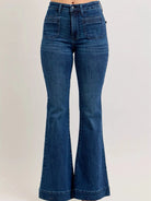 Judy Blue Flare Forward Highrise Flare Jeans with Front Pockets-Women's Jeans-Shop Z & Joxa
