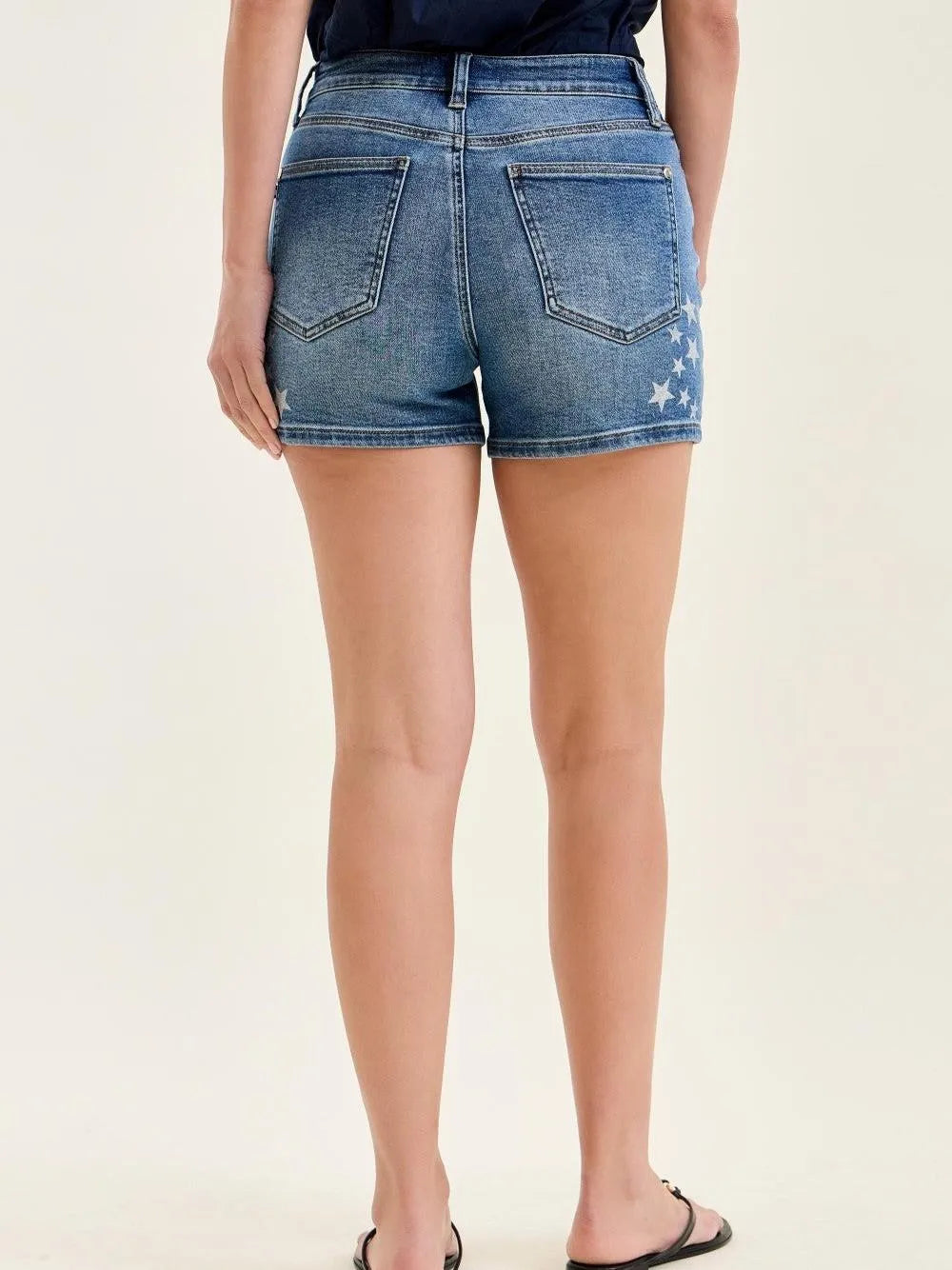 Judy Blue High Rise Slim Shorts with Star Splatter-Women's Shorts-Shop Z & Joxa