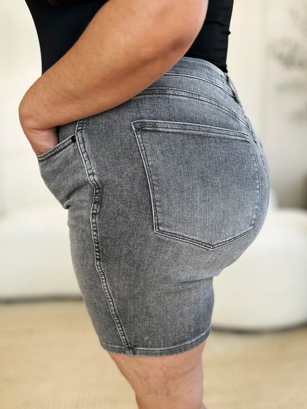 Judy Blue High Tide High Waist Washed Denim Shorts-Women's Jeans-Shop Z & Joxa