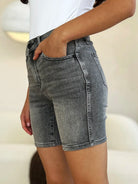Judy Blue High Tide High Waist Washed Denim Shorts-Women's Jeans-Shop Z & Joxa