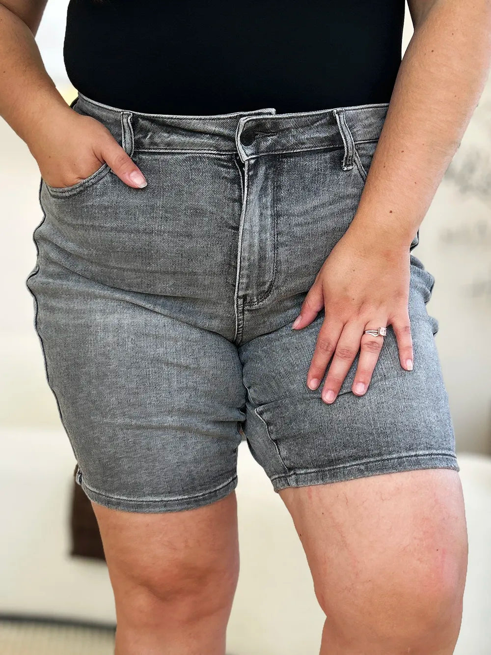 Judy Blue High Tide High Waist Washed Denim Shorts-Women's Jeans-Shop Z & Joxa