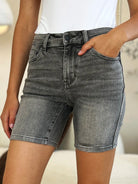 Judy Blue High Tide High Waist Washed Denim Shorts-Women's Jeans-Shop Z & Joxa