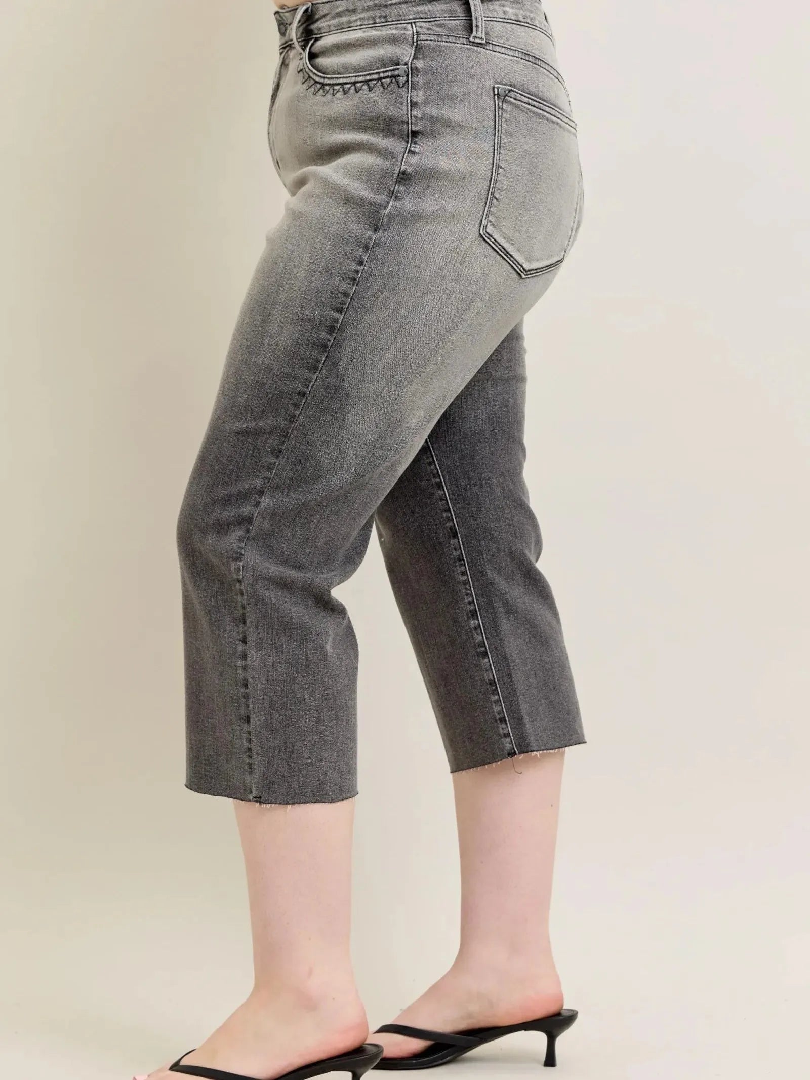 Judy Blue Keep It Cool Wide Leg High Rise Crop Jeans-Women's Jeans-Shop Z & Joxa