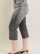 Judy Blue Keep It Cool Wide Leg High Rise Crop Jeans-Women's Jeans-Shop Z & Joxa