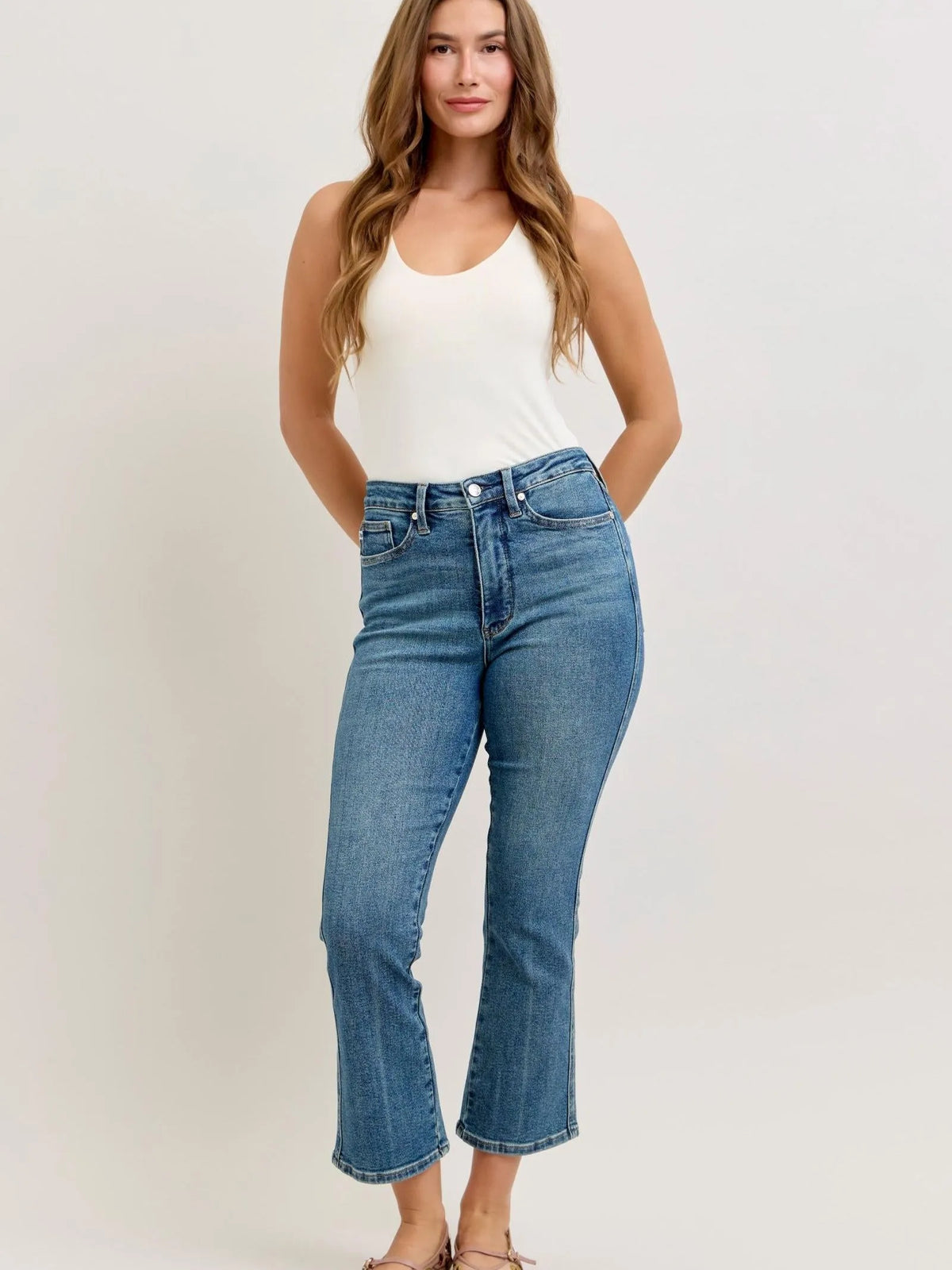Judy Blue Kickin' It Highrise Vintage Kick Flare Jeans-Women's Jeans-Shop Z & Joxa