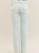 Judy Blue Lighthearted Distressed Frayed Hem Bootcut Jeans-Women's Jeans-Shop Z & Joxa