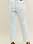 Judy Blue Lighthearted Distressed Frayed Hem Bootcut Jeans-Women's Jeans-Shop Z & Joxa