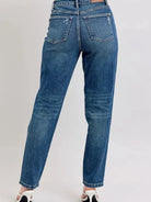 Judy Blue Magic Release Hem Mid-Rise Jeans in Dark Stone-Women's Jeans-Shop Z & Joxa
