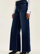 Judy Blue Midnight Muse High Rise Wide-Leg Dark Wash Jeans-Women's Jeans-Shop Z & Joxa
