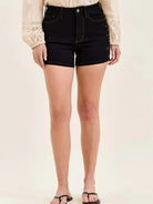 Judy Blue Midnight Star High Rise Slim Star Studded Denim Shorts-Women's Shorts-Shop Z & Joxa