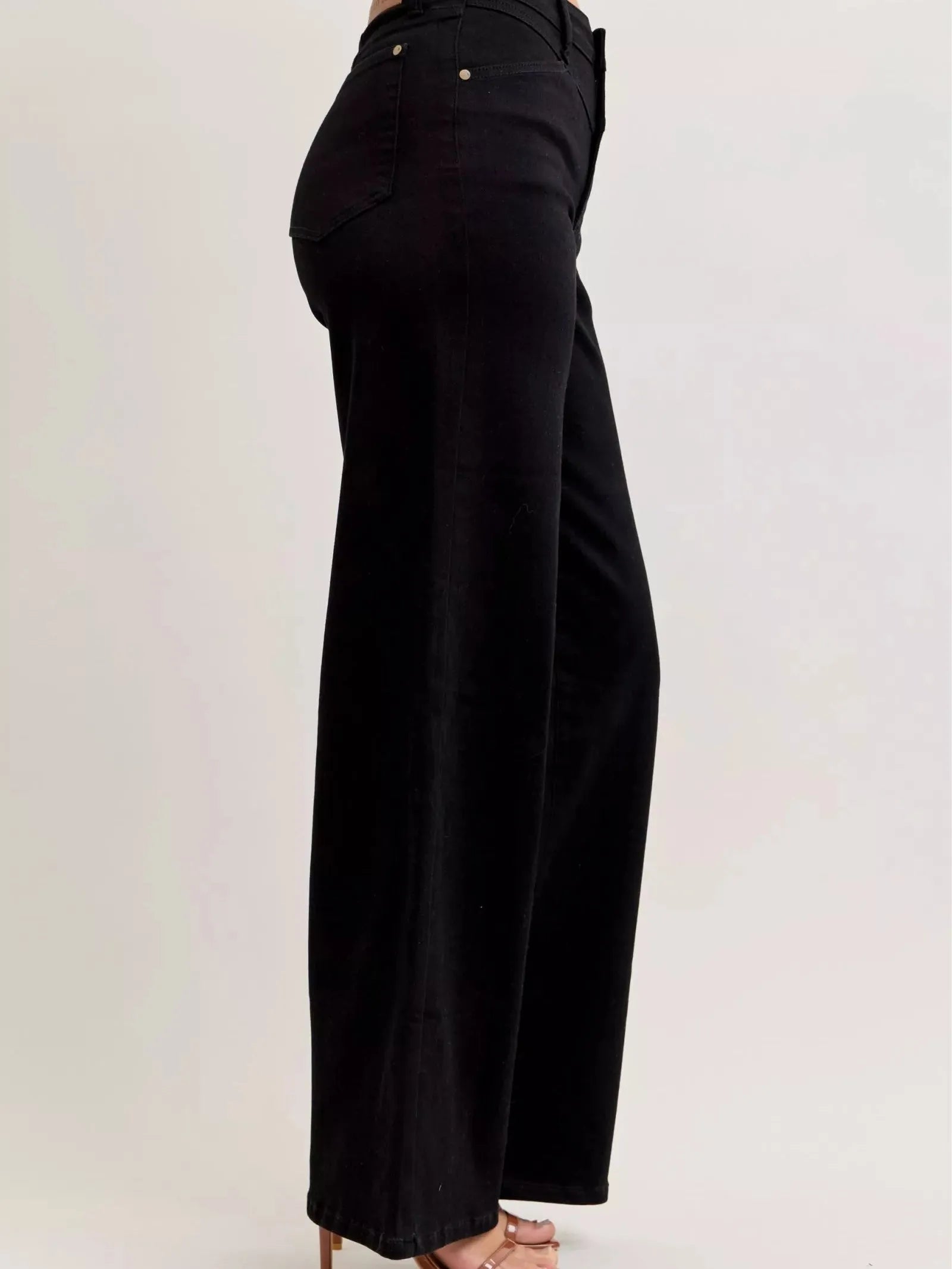 Judy Blue Midnight Wide High-Waisted Wide Leg Jeans-Women's Jeans-Shop Z & Joxa