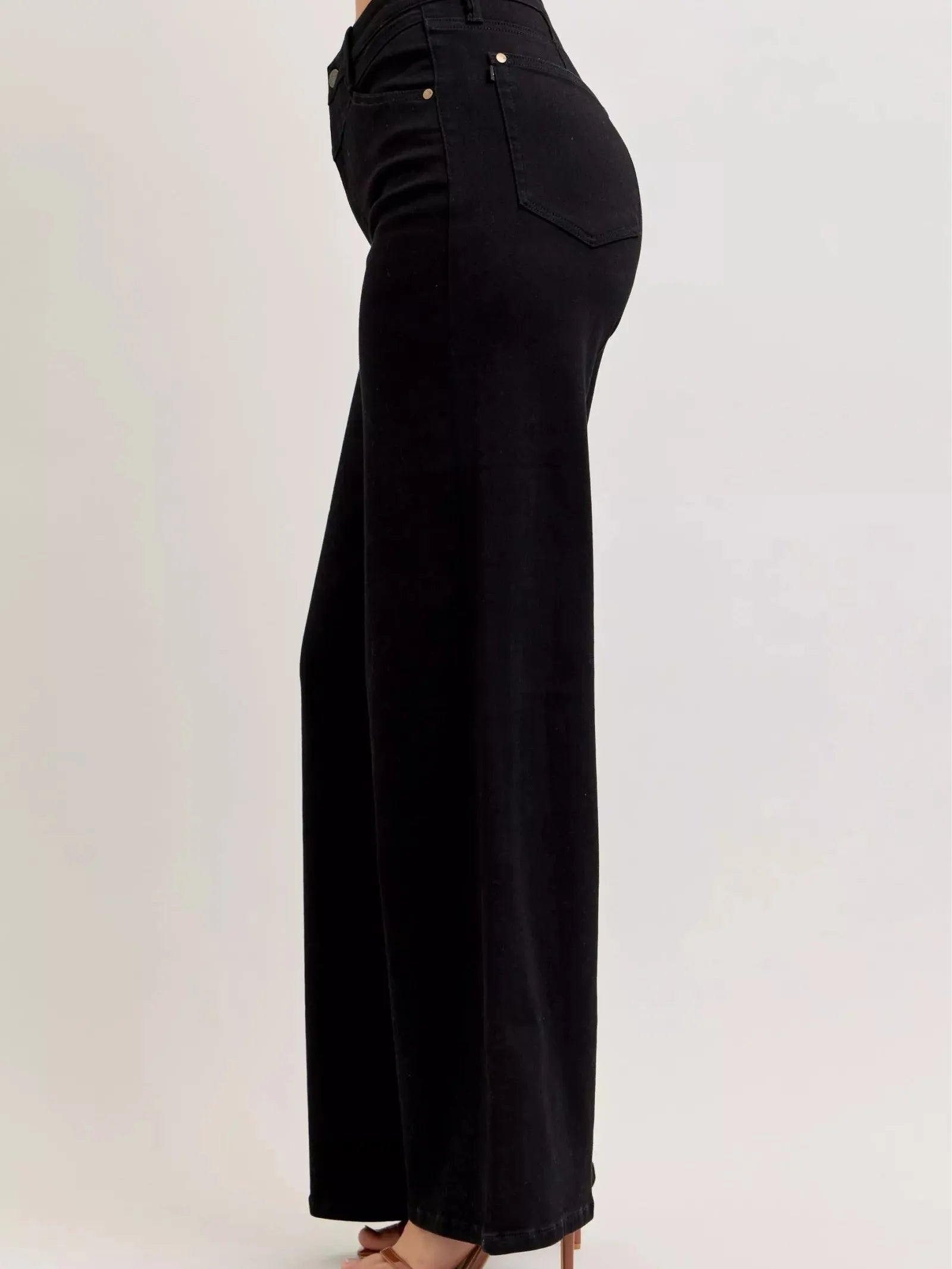 Judy Blue Midnight Wide High-Waisted Wide Leg Jeans-Women's Jeans-Shop Z & Joxa