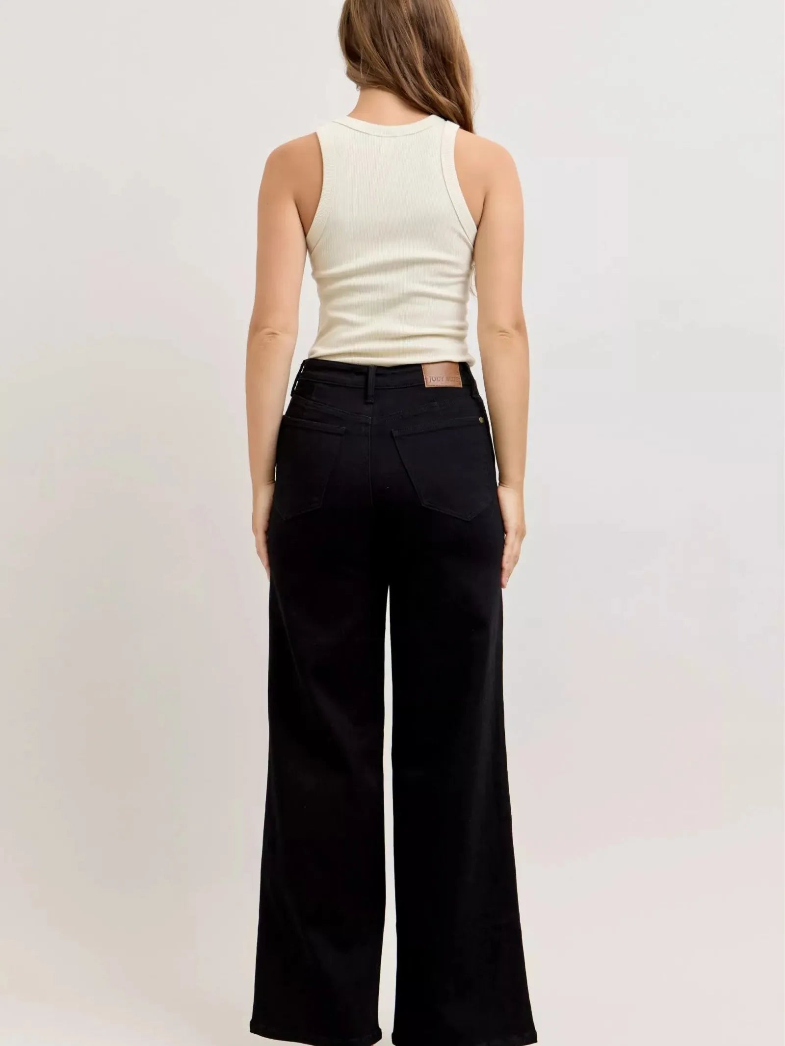 Judy Blue Midnight Wide High-Waisted Wide Leg Jeans-Women's Jeans-Shop Z & Joxa