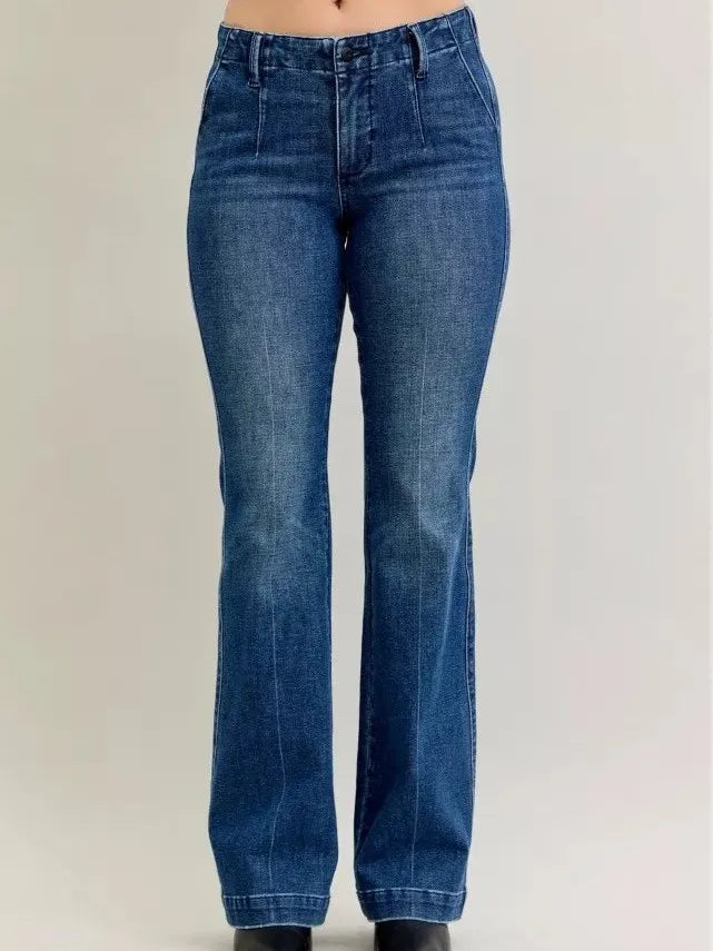 Judy Blue Moonlight Glide Midrise Welt Pocket Bootcut Jeans-Women's Jeans-Shop Z & Joxa