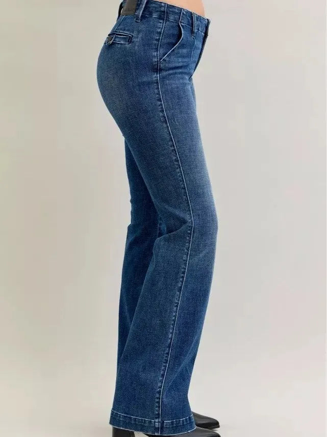 Judy Blue Moonlight Glide Midrise Welt Pocket Bootcut Jeans-Women's Jeans-Shop Z & Joxa