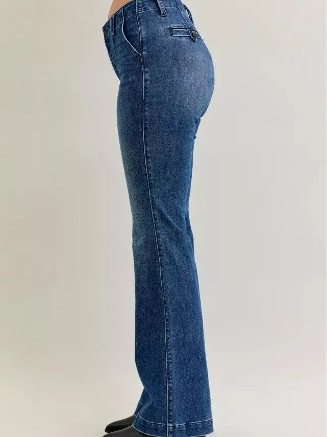 Judy Blue Moonlight Glide Midrise Welt Pocket Bootcut Jeans-Women's Jeans-Shop Z & Joxa