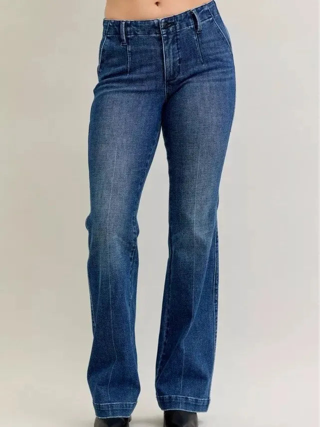 Judy Blue Moonlight Glide Midrise Welt Pocket Bootcut Jeans-Women's Jeans-Shop Z & Joxa