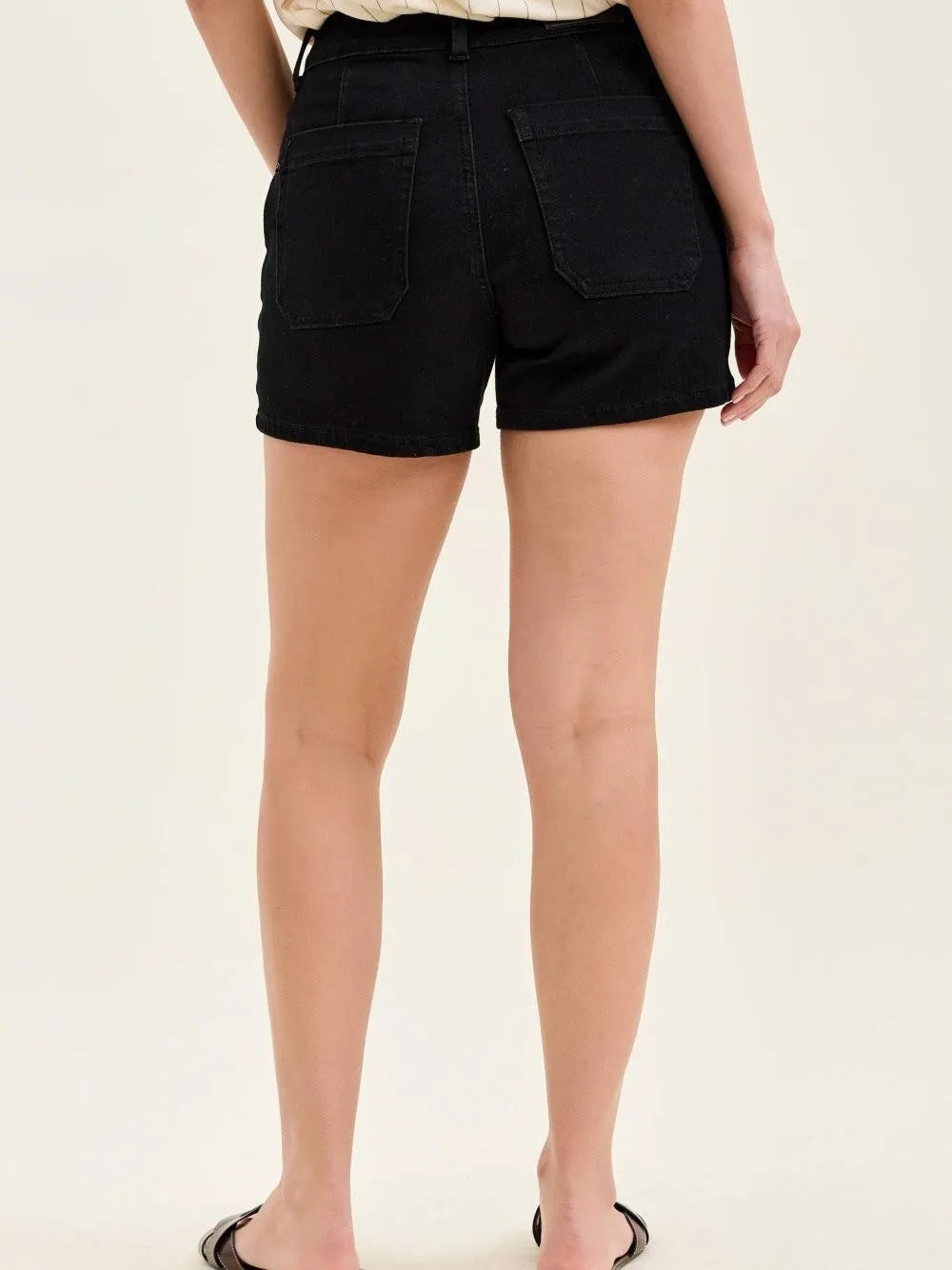 Judy Blue Moonlit Muse High Rise Black Denim Shorts-Women's Shorts-Shop Z & Joxa