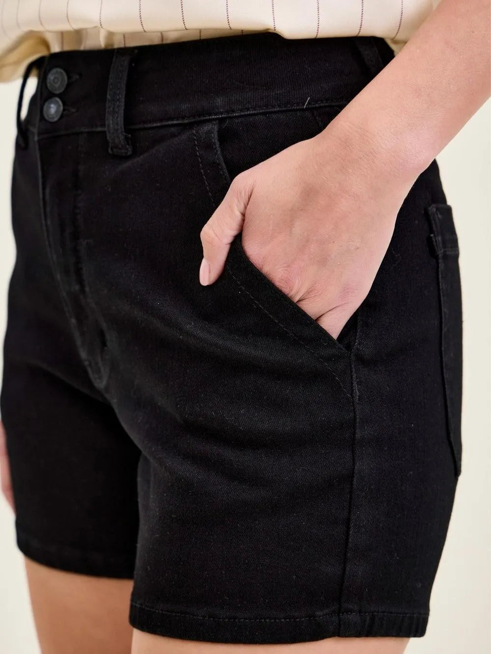 Judy Blue Moonlit Muse High Rise Black Denim Shorts-Women's Shorts-Shop Z & Joxa