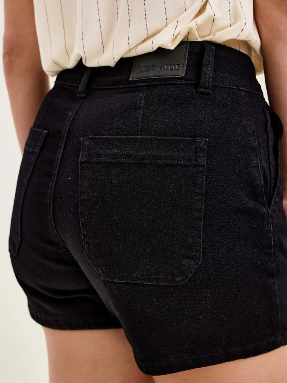 Judy Blue Moonlit Muse High Rise Black Denim Shorts-Women's Shorts-Shop Z & Joxa