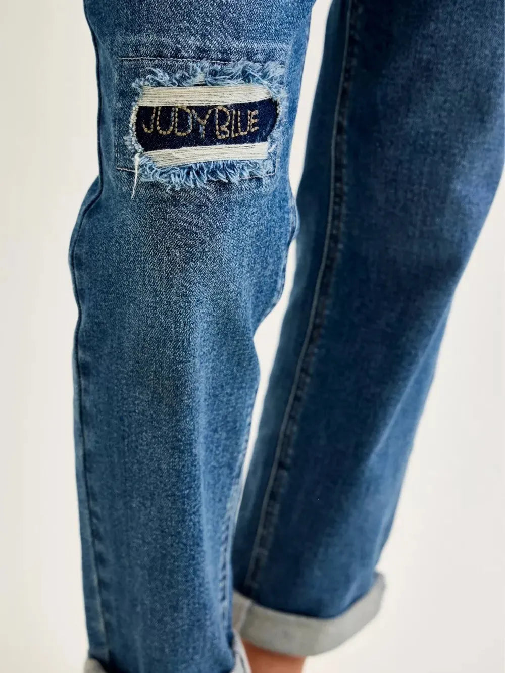 Judy Blue Patch Me If You Can Mid Rise Boyfriend Patch Jeans-Women's Jeans-Shop Z & Joxa