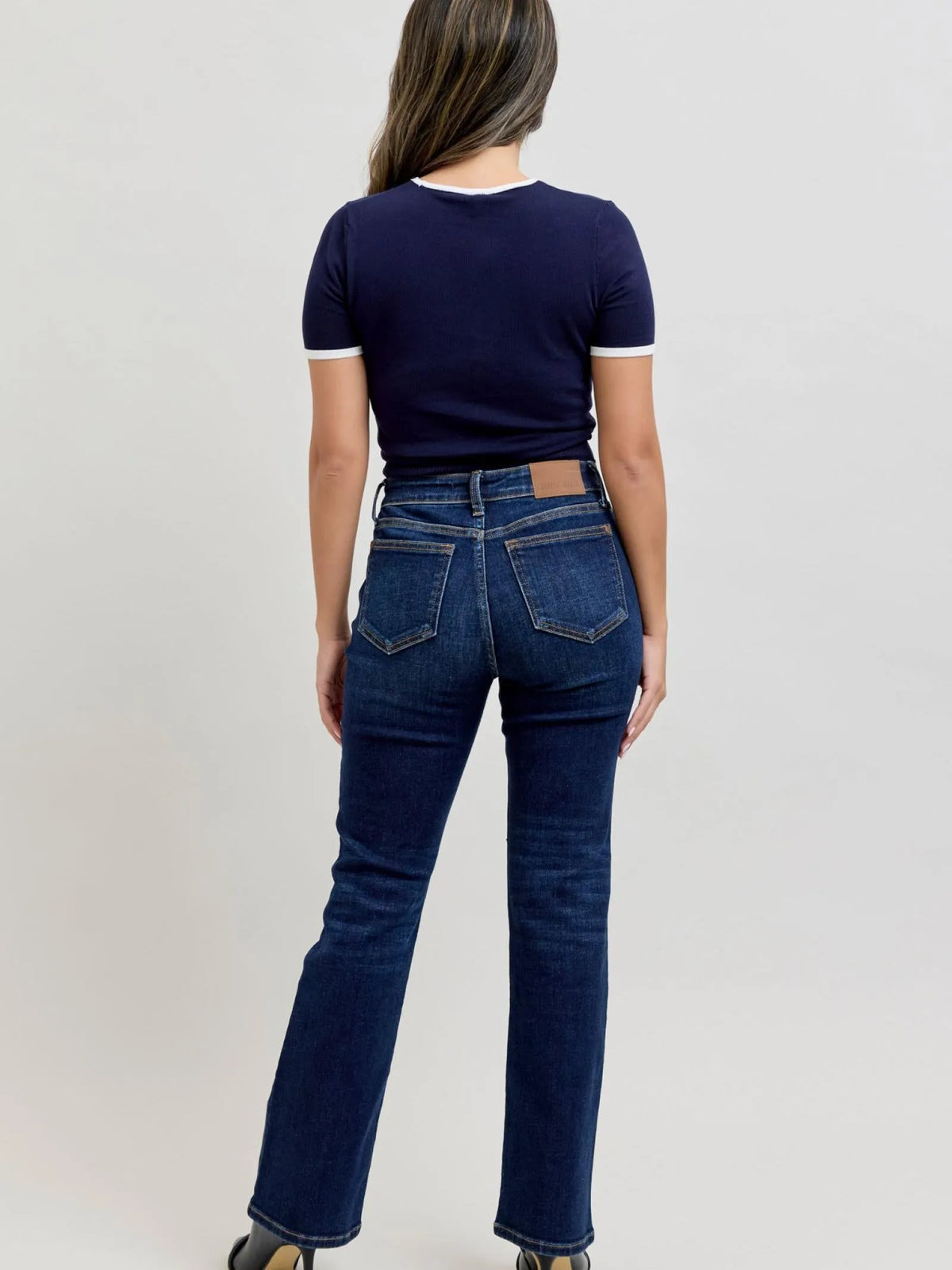 Judy Blue Petite & Powerful Mid Rise Dark Wash Classic Bootcut Jeans-Women's Jeans-Shop Z & Joxa