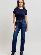 Judy Blue Petite & Powerful Mid Rise Dark Wash Classic Bootcut Jeans-Women's Jeans-Shop Z & Joxa