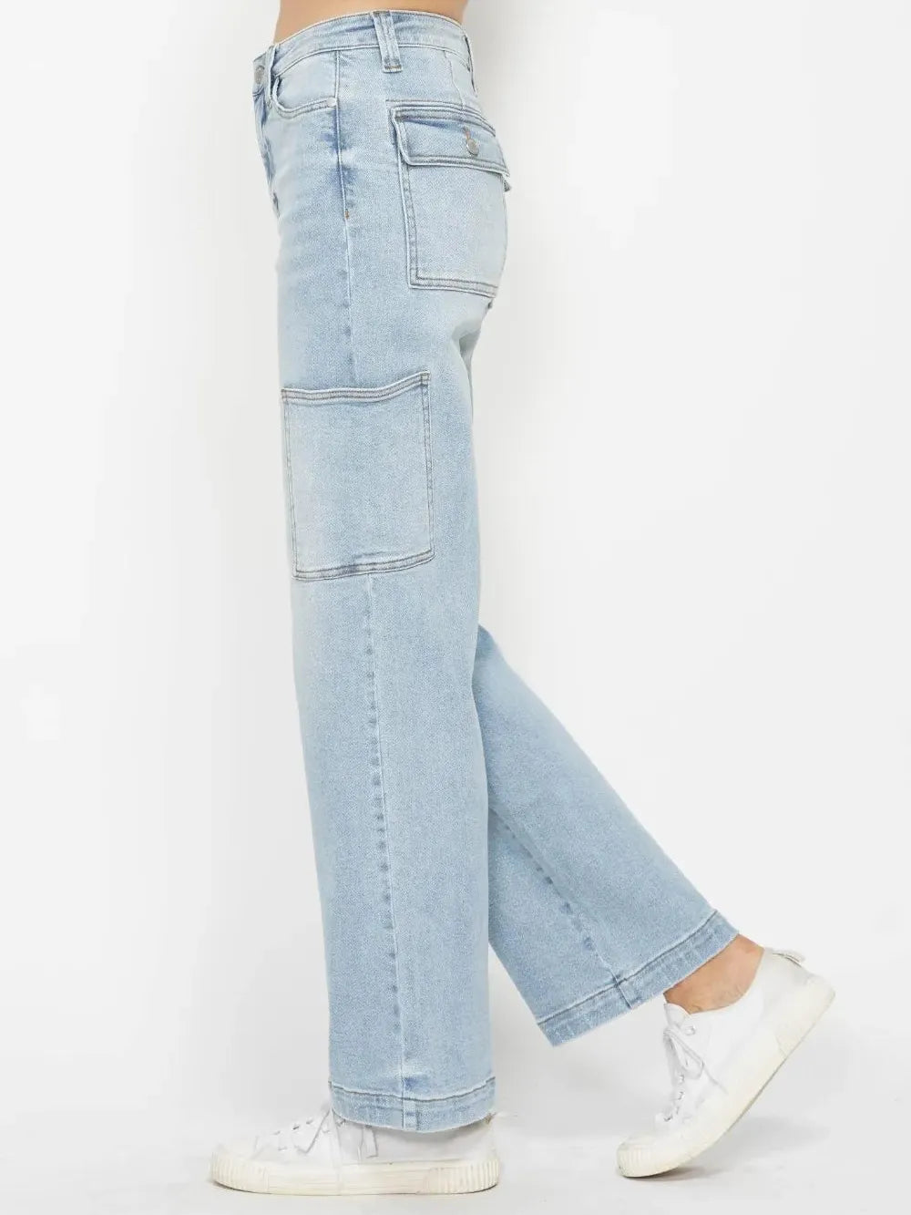 Judy Blue Pocket Full of Charm High Rise Straight Cargo Jeans-Women's Jeans-Shop Z & Joxa