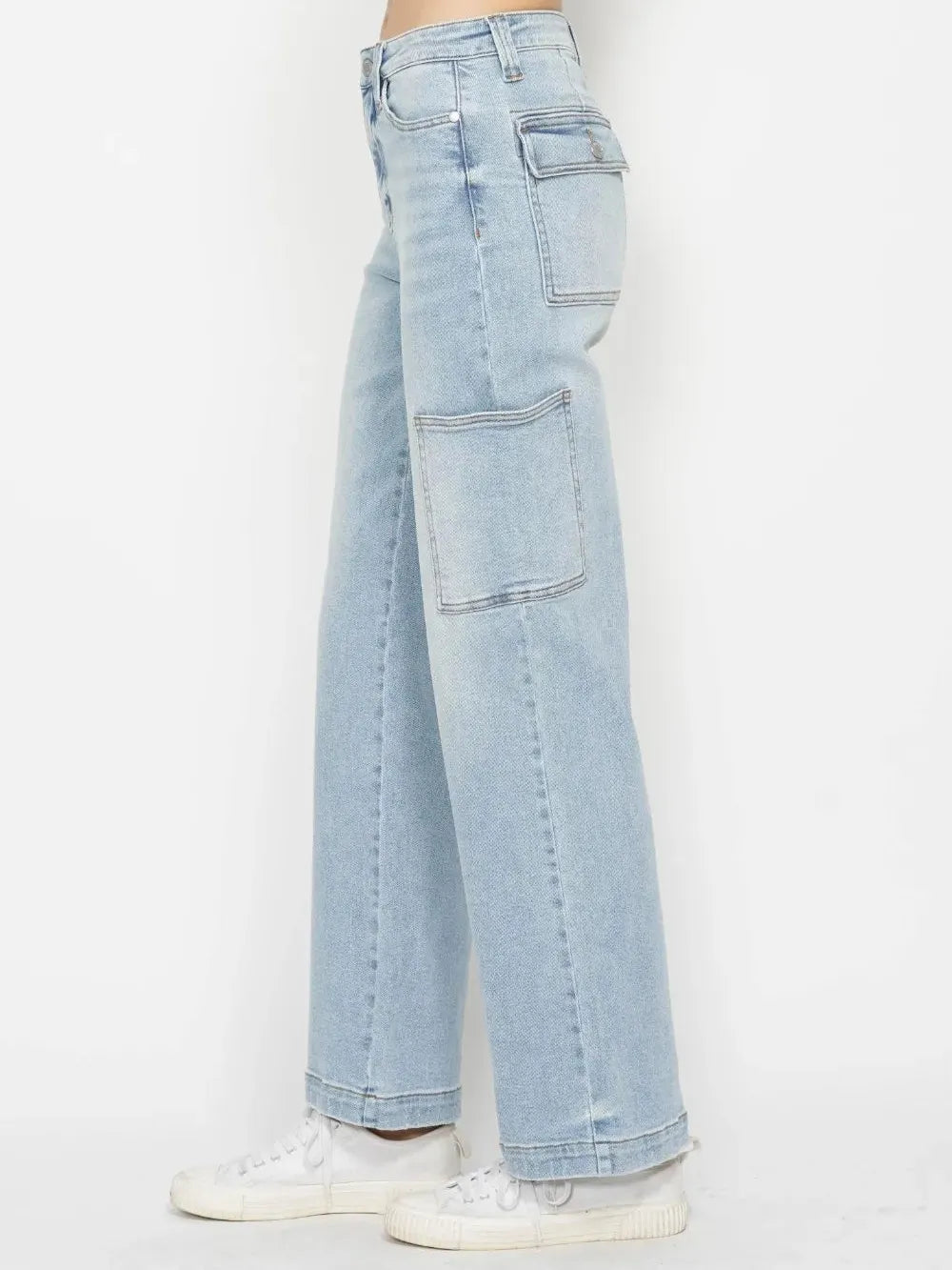 Judy Blue Pocket Full of Charm High Rise Straight Cargo Jeans-Women's Jeans-Shop Z & Joxa