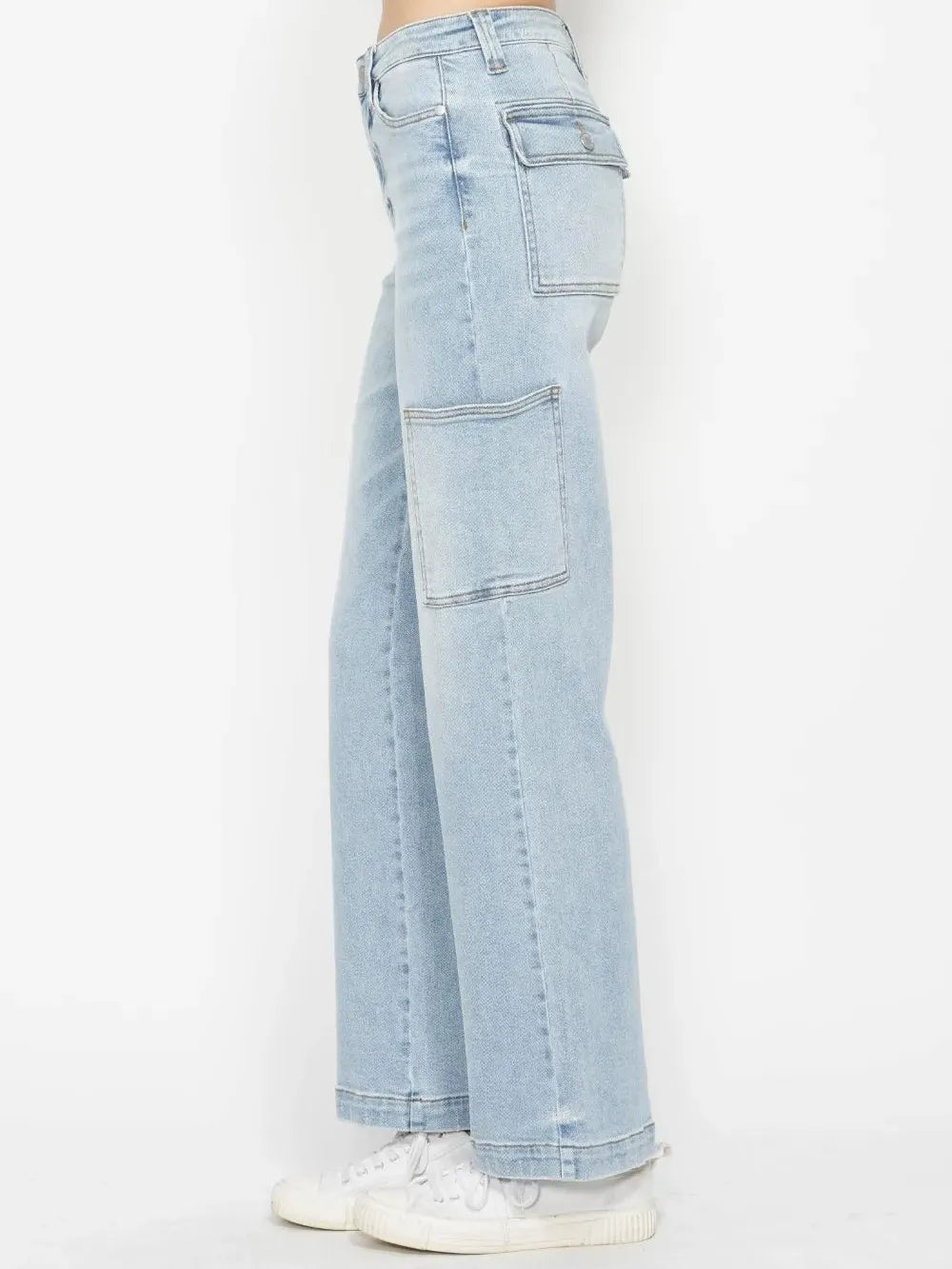 Judy Blue Pocket Full of Charm High Rise Straight Cargo Jeans-Women's Jeans-Shop Z & Joxa