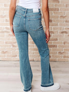 Judy Blue Raw and Reckless Ditressed Bootcut Mid Rise Jeans-Women's Jeans-Shop Z & Joxa