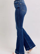 Judy Blue Retro Chic High-Rise Flare Jeans in Dark Wash-Denim-Shop Z & Joxa