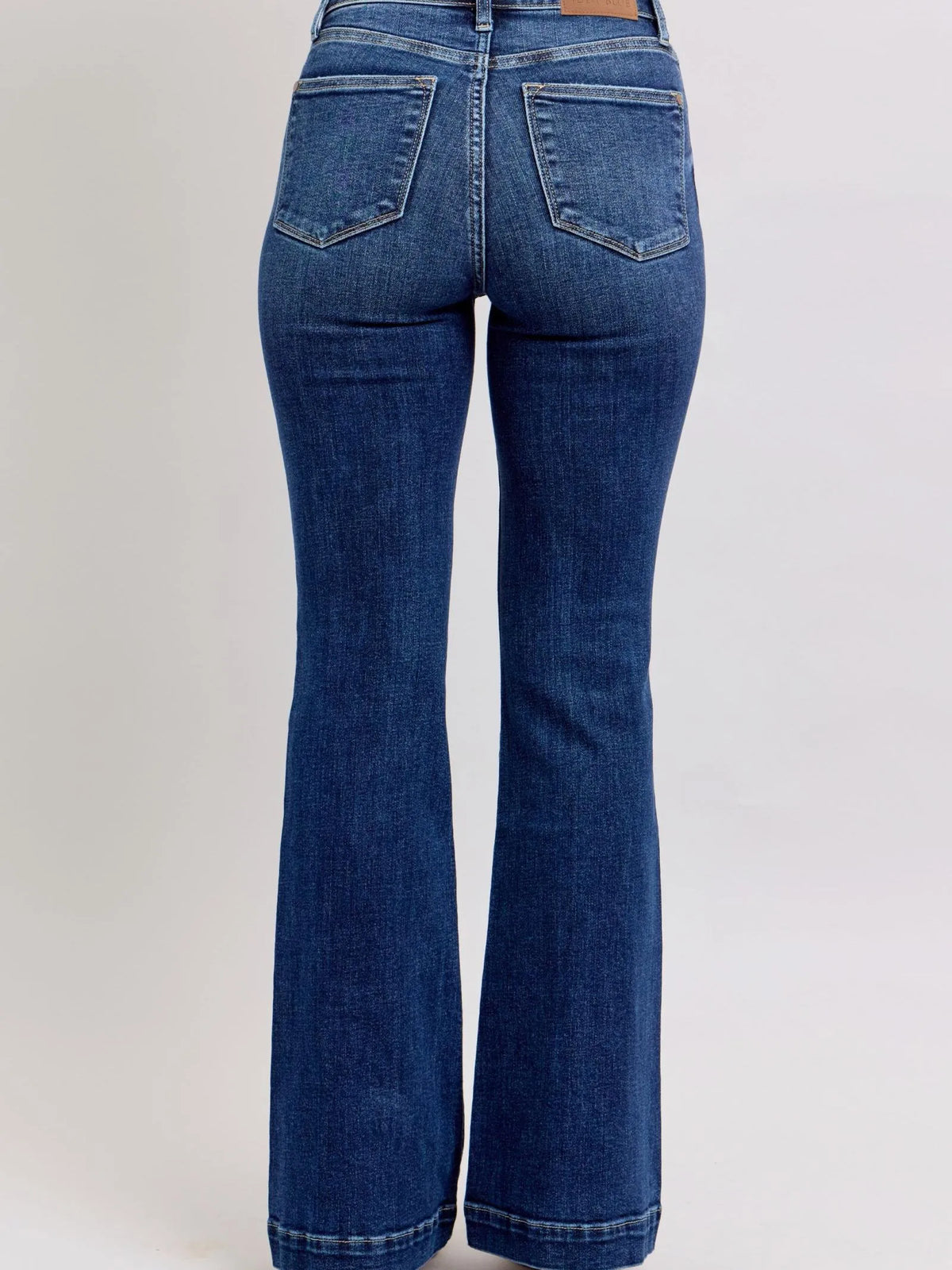 Judy Blue Retro Chic High-Rise Flare Jeans in Dark Wash-Denim-Shop Z & Joxa