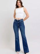 Judy Blue Retro Chic High-Rise Flare Jeans in Dark Wash-Denim-Shop Z & Joxa