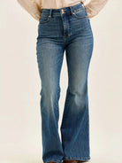 Judy Blue Retro Revival Double Button Tummy Control Flare Jeans-Women's Jeans-Shop Z & Joxa