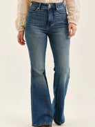 Judy Blue Retro Revival Double Button Tummy Control Flare Jeans-Women's Jeans-Shop Z & Joxa
