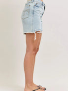 Judy Blue Rustic Voque Denim Dad Shorts with Cell Pockets-Women's Shorts-Shop Z & Joxa