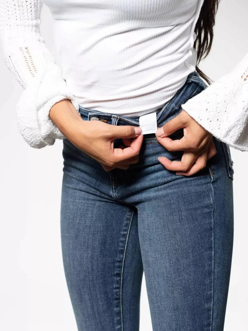 Judy Blue Shark Bite High Waist Skinny Jeans with Shark Bit Hem-Women's Jeans-Shop Z & Joxa