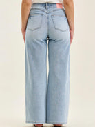Judy Blue Short and Sweet Highrise Tummy Control Wide Leg Retro Jeans-Women's Jeans-Shop Z & Joxa