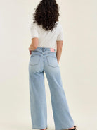 Judy Blue Short and Sweet Highrise Tummy Control Wide Leg Retro Jeans-Women's Jeans-Shop Z & Joxa