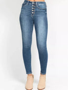 Judy Blue Skyline Chic Highrise Button Fly Skinny Jeans-Women's Jeans-Shop Z & Joxa