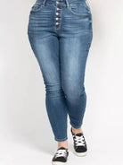 Judy Blue Skyline Chic Highrise Button Fly Skinny Jeans-Women's Jeans-Shop Z & Joxa