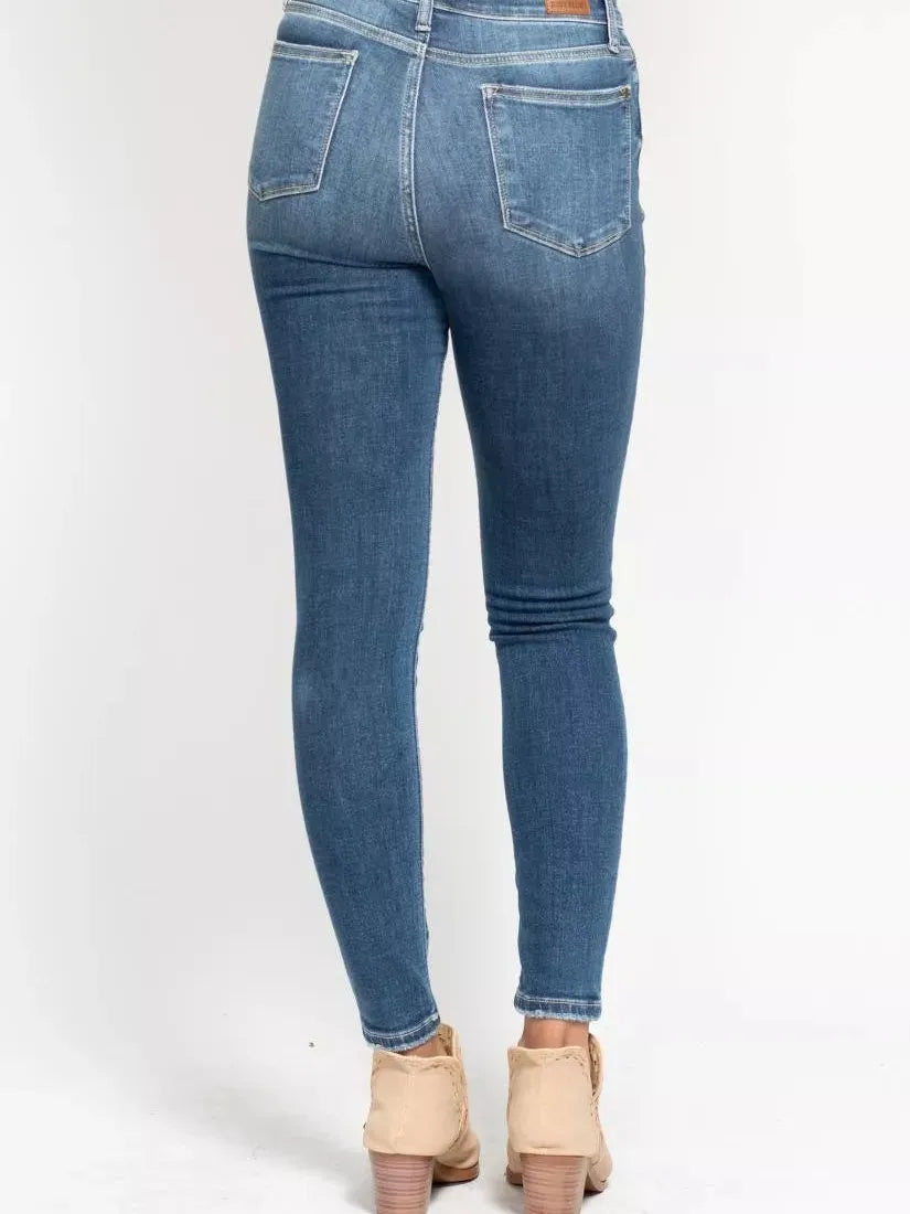 Judy Blue Skyline Chic Highrise Button Fly Skinny Jeans-Women's Jeans-Shop Z & Joxa